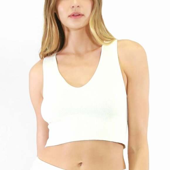 𝅺NWT White Nikibiki Plunge Tank Top - Picture 1 of 5